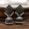 Oxidised Silver Earring– Replica Square Jhumka For Best Ethnic Look