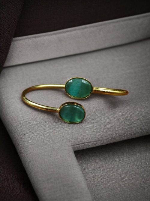 Traditional Ethnic Gold Plated Bangle With Monalisa Stone – Unique Stylish & Lightweight