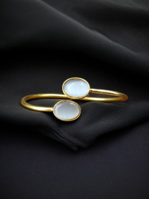 Traditional Ethnic Gold Plated Bangle With Monalisa Stone – Unique Stylish & Lightweight
