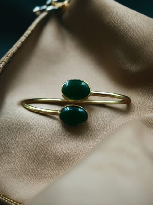 Traditional Ethnic Gold Plated Bangle With Monalisa Stone – Unique Stylish & Lightweight