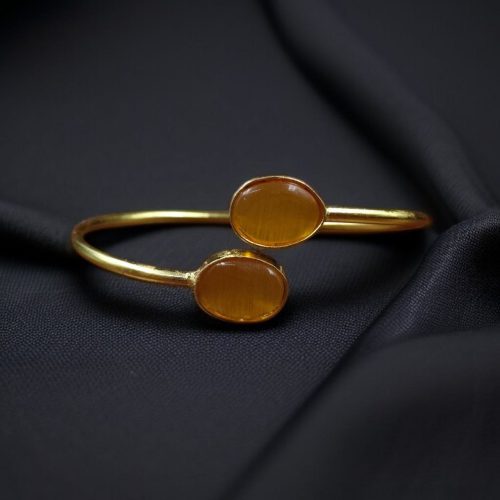 Traditional Ethnic Gold Plated Bangle With Monalisa Stone – Unique Stylish & Lightweight