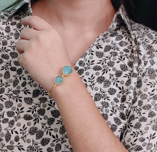 Fashionable Gold Plated Bracelet With Best Monalisa Stone – Casual Wear Jewelry