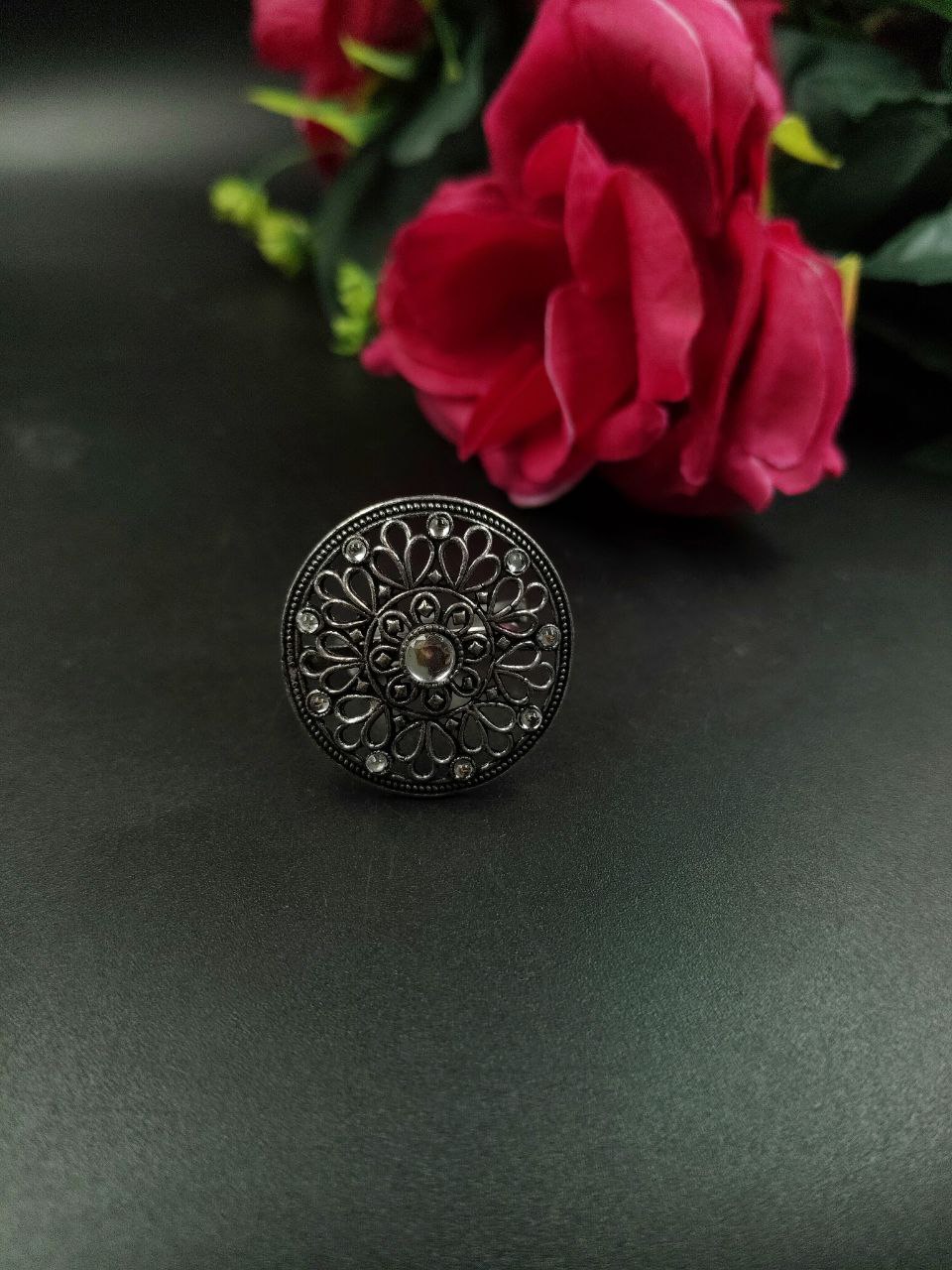 Classic Round Shape Silver Plated Ring | Daily Wear Jewelry