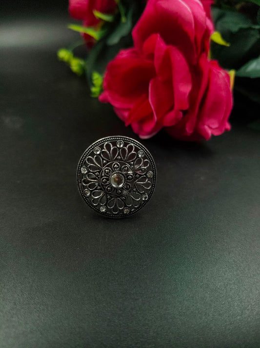 Classic Round Shape Silver Plated Ring | Daily Wear Jewelry